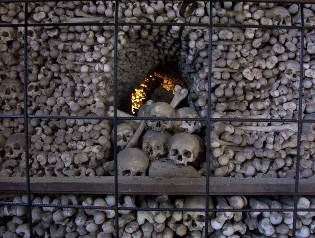 Os crânios da Capela dos Ossos, em Kutná Hora