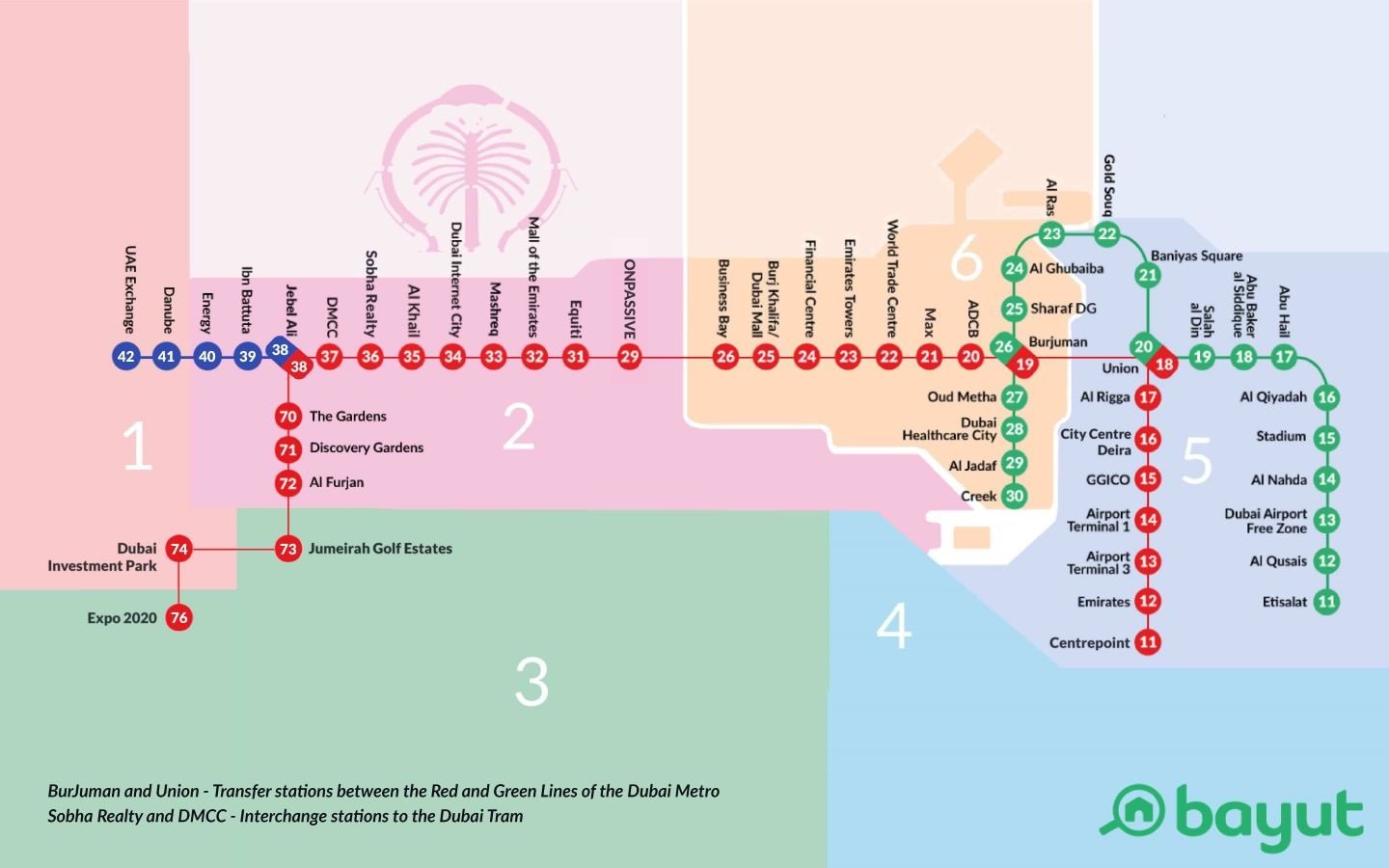 Mapa do metro de Dubai